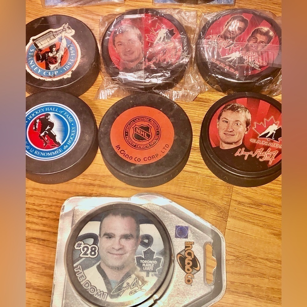 Lot Of 9 Collectible Hockey Pucks​​​​​​​​​​​ - Picture 2 of 3